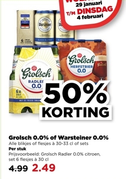 Aanbieding: Grolsch 0.0% / Warsteiner 0.0%