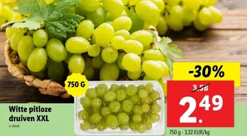Aanbieding: Witte pitloze druiven XXL