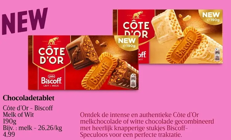 Promotie: Chocoladetablet Côte d'Or - Biscoff Melk of W