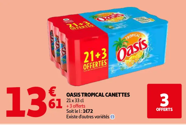 Offre: Oasis tropical canettes