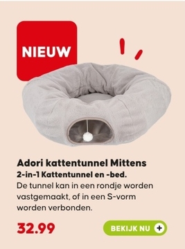 Aanbieding: Adori kattentunnel Mittens 2-in-1 Kattentunnel en -bed