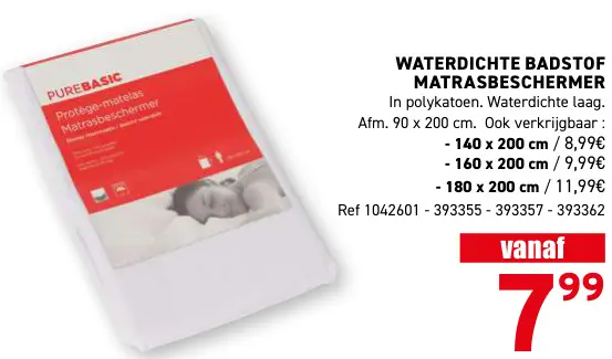 Promotie: Purebasic Waterdichte badstof matrasbeschermer