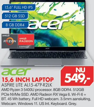 Aanbieding: Aspire Lite AL15-47P-R2LK