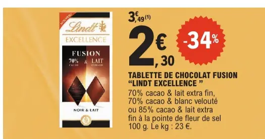 Promotie: Tablette de chocolat fusion