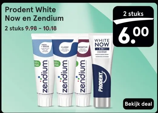 Aanbieding: Prodent White Now en Zendium