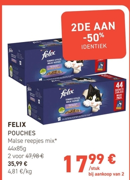 Aanbieding: FELIX POUCHES Malse reepjes mix