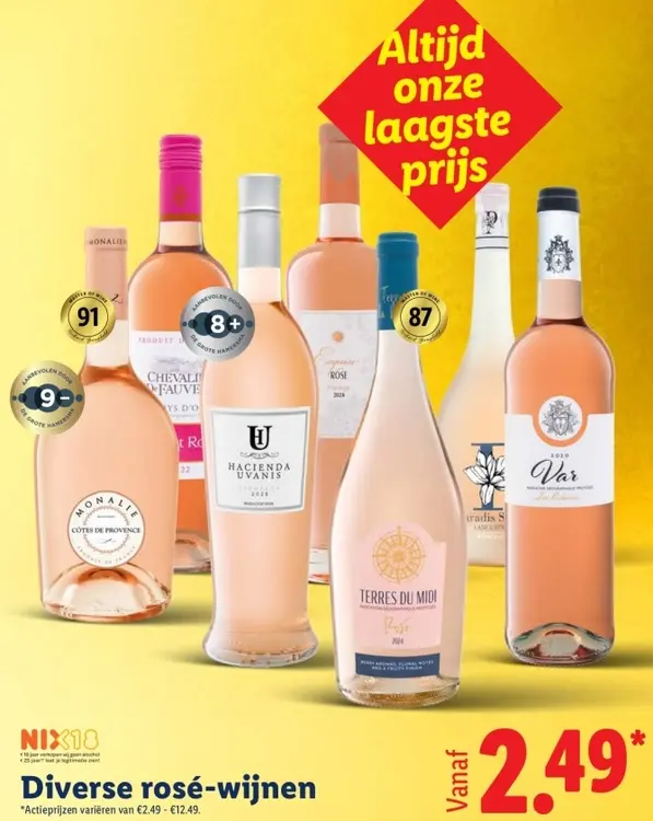 Aanbieding: Diverse rosé-wijnen