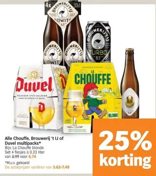 Aanbieding: Alle Chouffe, Brouwerij 't IJ of Duvel multip