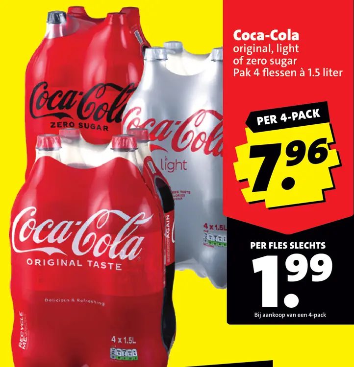 Aanbieding: Coca-Cola original, light of zero sugar