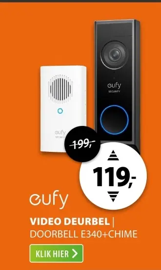 Aanbieding: Video deurbel | doorbell e340+chime