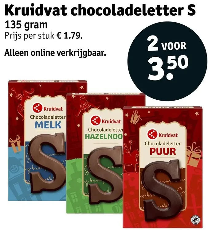 Aanbieding: Chocoladeletter S