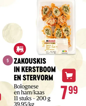 Aanbieding: Zakouskis in kerstboom en stervorm