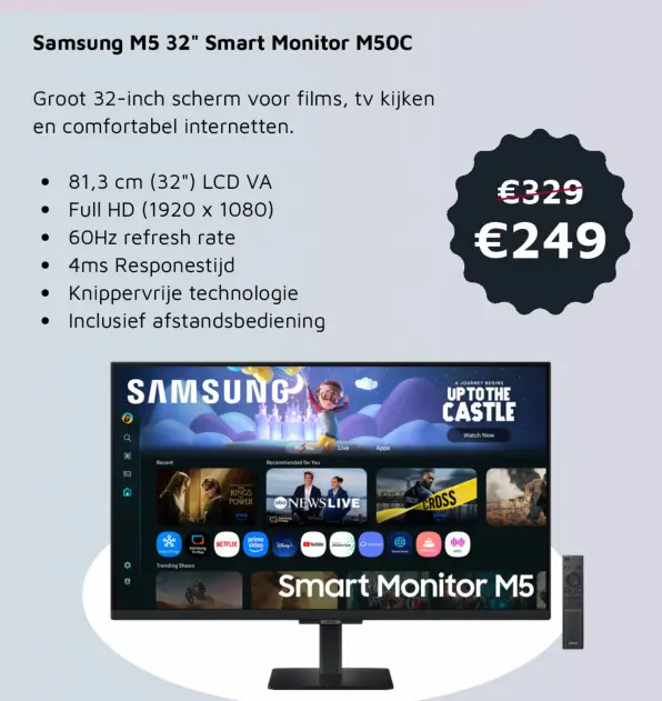 Aanbieding: Samsung M5 32" Smart Monitor M50C