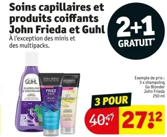 Offre: Soins capillaires et produits coiffants