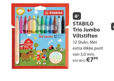 Aanbieding: Stabilo Jumbo Trio Stiften 12 Stuks