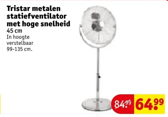 Aanbieding: Metalen statiefventilator met hoge snelheid
