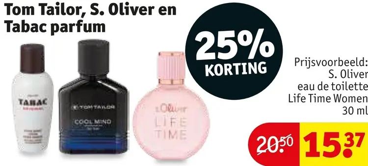 Promotie: Tom Tailor, S. Oliver en Tabac parfum