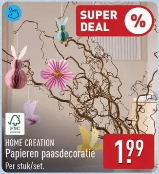 Aanbieding: Papieren paasdecoratie