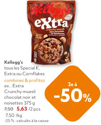 Offre: Special K, Extra ou Cornflakes