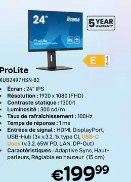 Offre: ProLite XUB2497HSN-B2