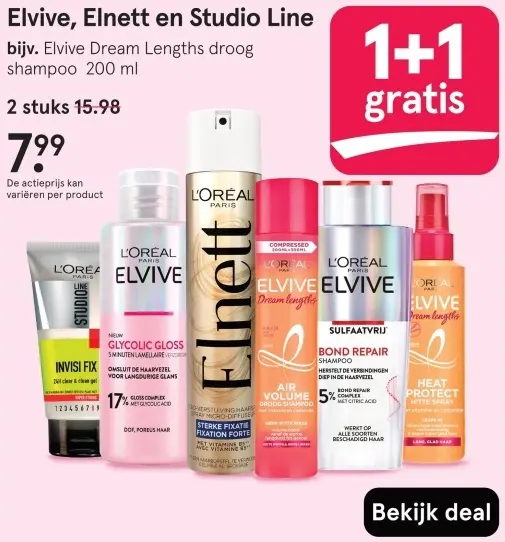 Aanbieding: Elvive, Elnett en Studio Line