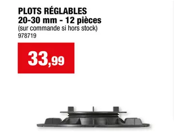 Offre: Plot réglable 20-30 mm 12 pièces