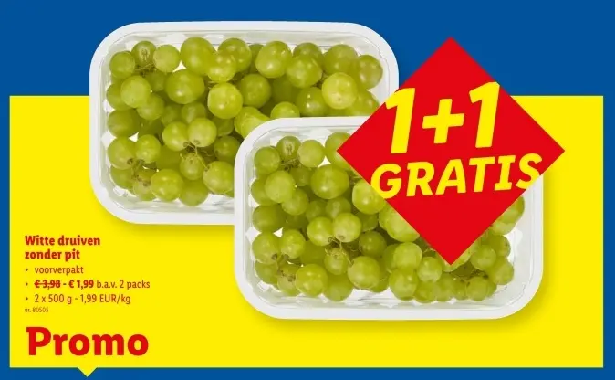 Promotie: Witte druiven zonder pit