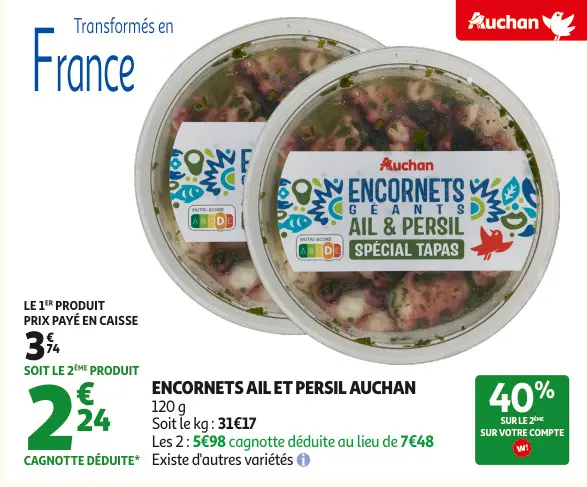 Offre: Encornets ail et persil