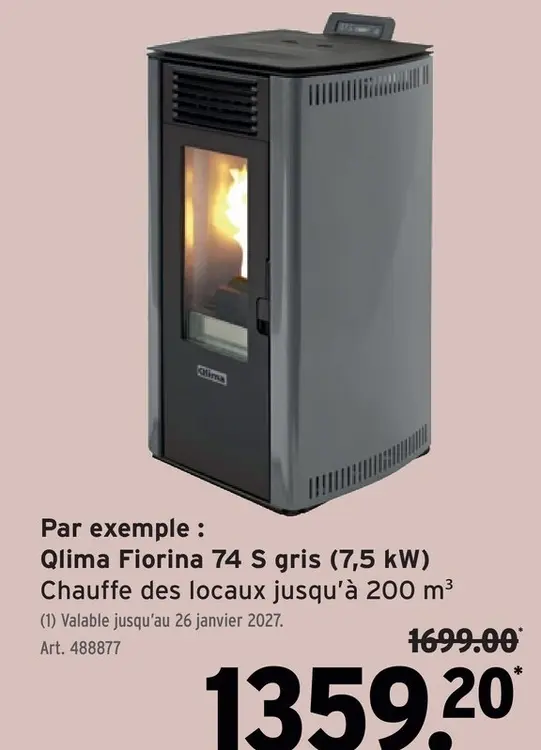 Offre: Qlima Fiorina 74 S gris (7,5 kW)