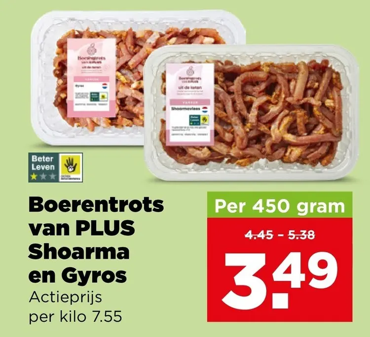 Aanbieding: Boerentrots van PLUS Shoarma en Gyros
