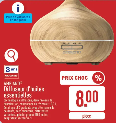 Offre: Diffuseur d'huiles essentielles