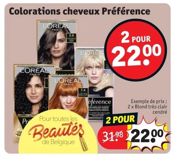 Offre: Colorations cheveux Préférence