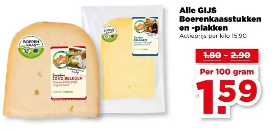 Aanbieding: Boerenkaasstukken en -plakken