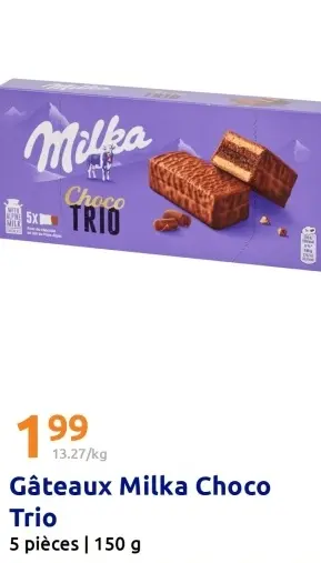 Offre: Gâteaux Milka Choco Trio