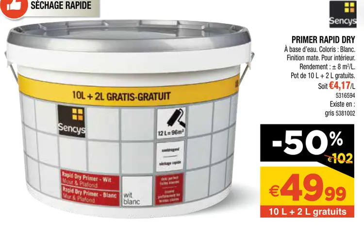 Offre: Primer rapid dry