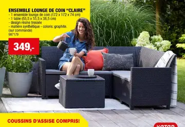 Offre: Keter Claire salon de jardin graphite