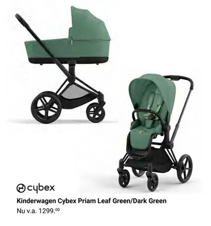 Aanbieding: Kinderwagen Cybex Priam Leaf Green/Dark Green