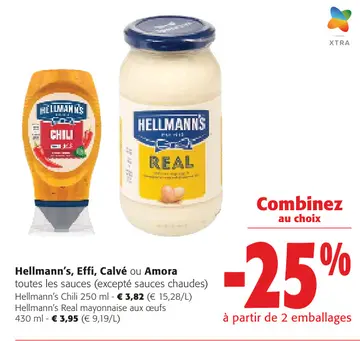 Offre: Hellmann's, Effi, Calvé ou Amora
