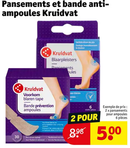 Offre: Pansements et bande anti-ampoules