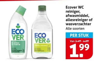 Aanbieding: Ecover WC reiniger, afwasmiddel, allesreiniger of wasverzachter