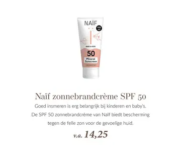 Aanbieding: Naïf zonnebrandcrème SPF 50