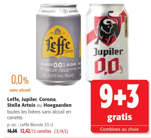Offre: Leffe, Jupiler, Corona, Stella Artois ou Hoegaarden