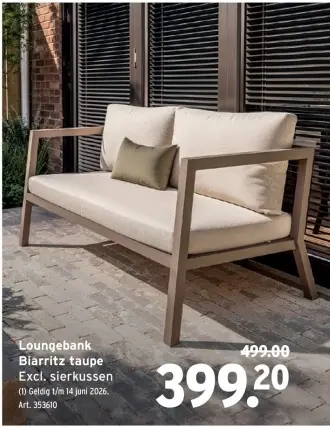 Promotie: Loungebank Biarritz taupe