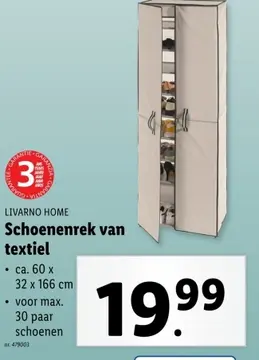 Aanbieding: Schoenenrek van textiel