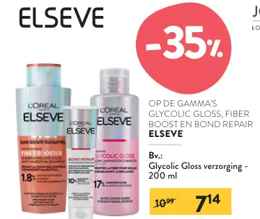 Promotie: Glycolic Gloss,Fiber boost en Bond repair Elseve