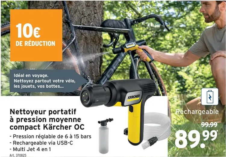 Offre: Nettoyeur portatif à pression moyenne compact OC