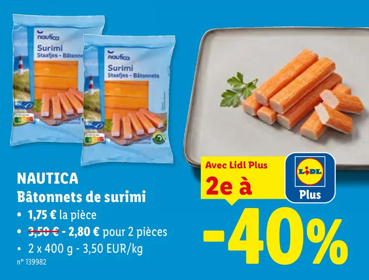 Offre: Bâtonnets de surimi
