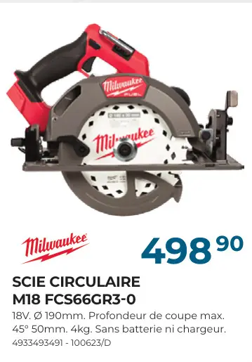 Offre: Scie circulaire m18 fcs66gr3-0