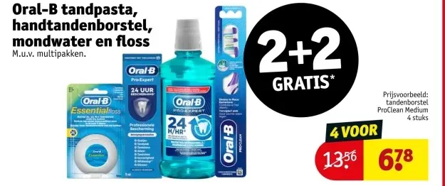 Aanbieding: Oral-B tandpasta, handtandenborstel, mondwater en floss
