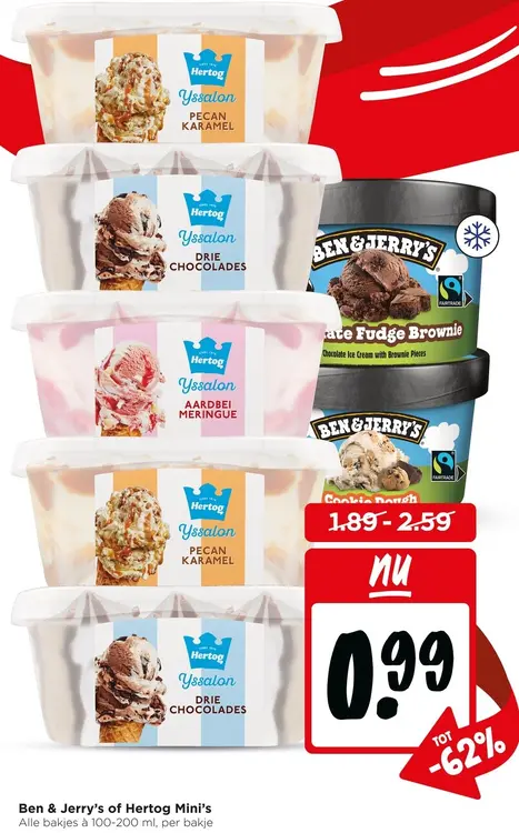 Aanbieding: Ben & Jerry's of Hertog Mini's